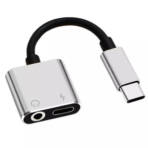 [2-in-1] USB Type C to 3.5mm 1/8" Aux Audio / Charging Active DAC