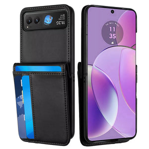 Motorola Razr 2023 Premium Leather Slim Wallet Case with Card Holder