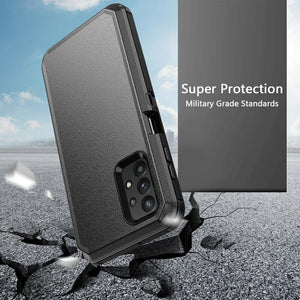 Heavy Duty Defender [Galaxy A23 5G] Case w/ Belt Clip Holster - Black-MyPhoneCase.com