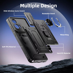 Moto G 5G (2024) Magnetic Ring Stand Card Holder Case