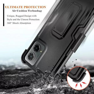 Moto G Power 5G 2023 Rugged Case w/ Kickstand & Belt Clip Holster