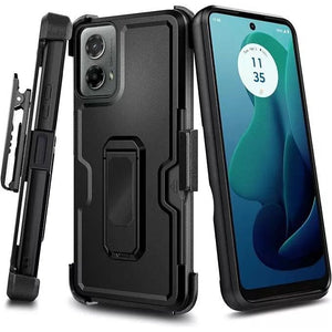 Moto G Power 5G 2023 Rugged Case w/ Kickstand & Belt Clip Holster